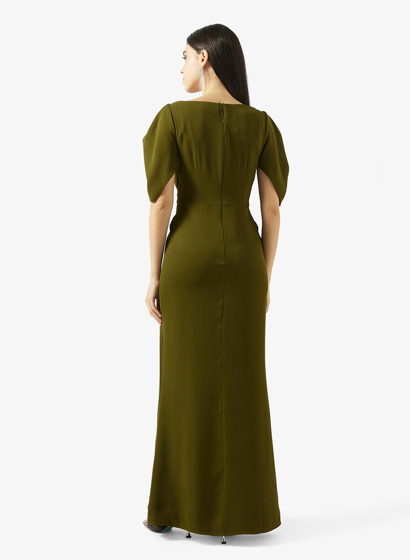 Iyra Belted Tiered Hem Dress - Image 2